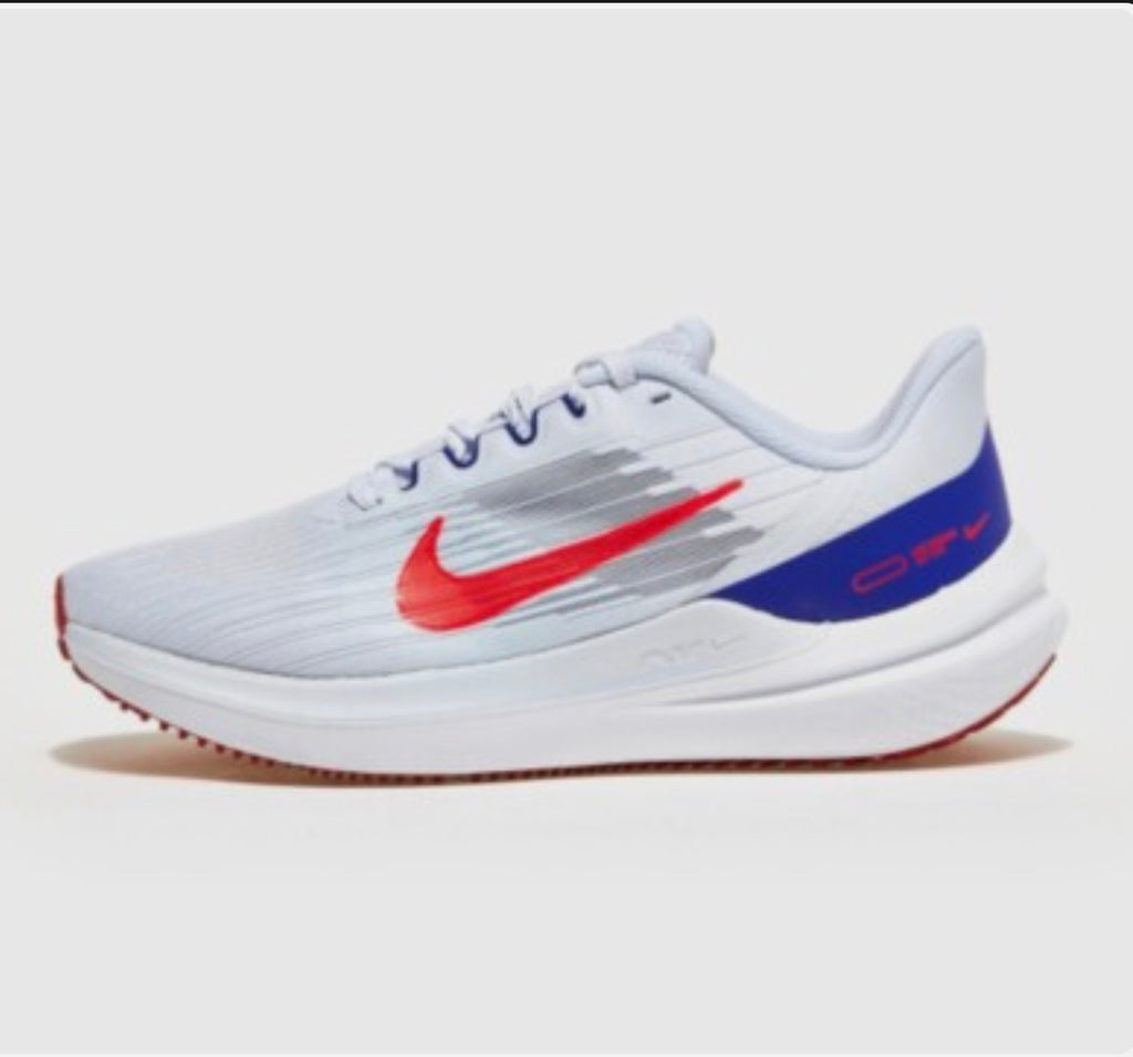 Nike Air Winflo 9 DX3355-100 White/Bright Crimson/Racer Blue - Men's Size 7 - New With Box